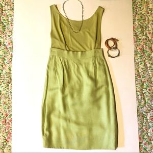 CHRISTIAN DIOR BOUTIQUE Mini Pencil Skirt, Chic Chartreuse Green, sz FR 38/US 2